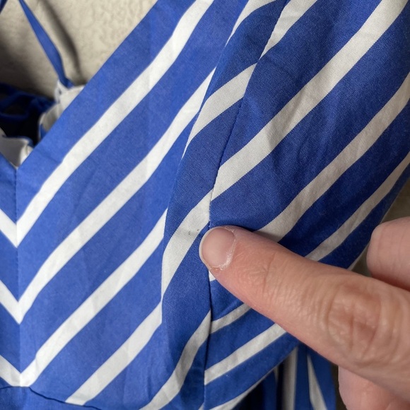 NWT J. Crew Long Drapey Spaghetti Strap Maxi Dress Blue & White Stripe Size 4 - Picture 14 of 14